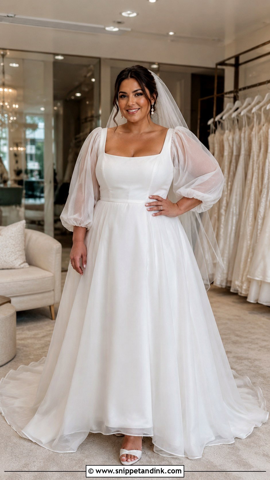 Plus Size Bubble Sleeve Wedding Dress - Snippet and Ink - 20 Bubble Sleeve Wedding Dress Ideas
