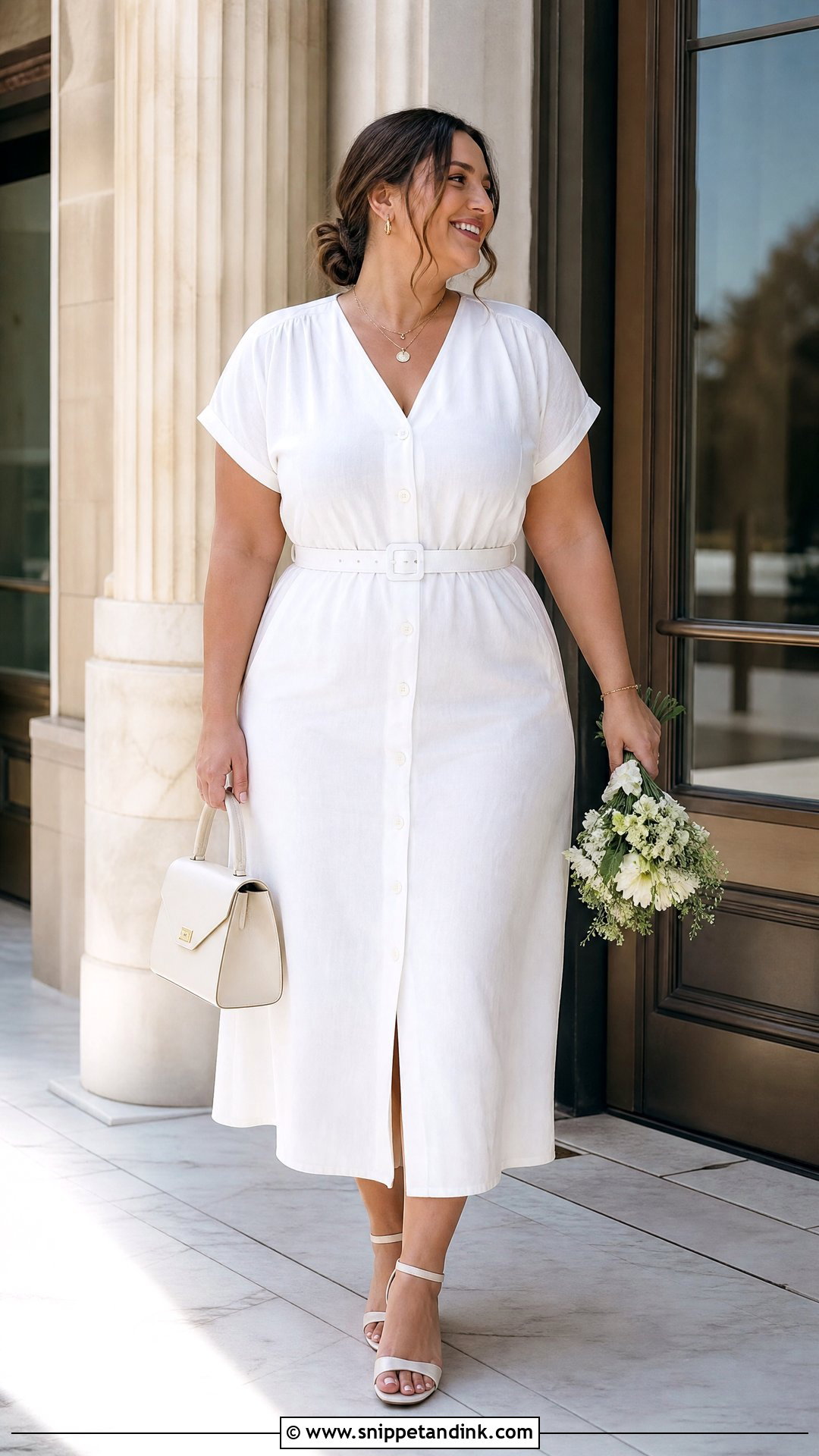 Plus Size Button Front Civil Wedding Dress - Snippet and Ink - 25 Civil Wedding Dresses Plus Size