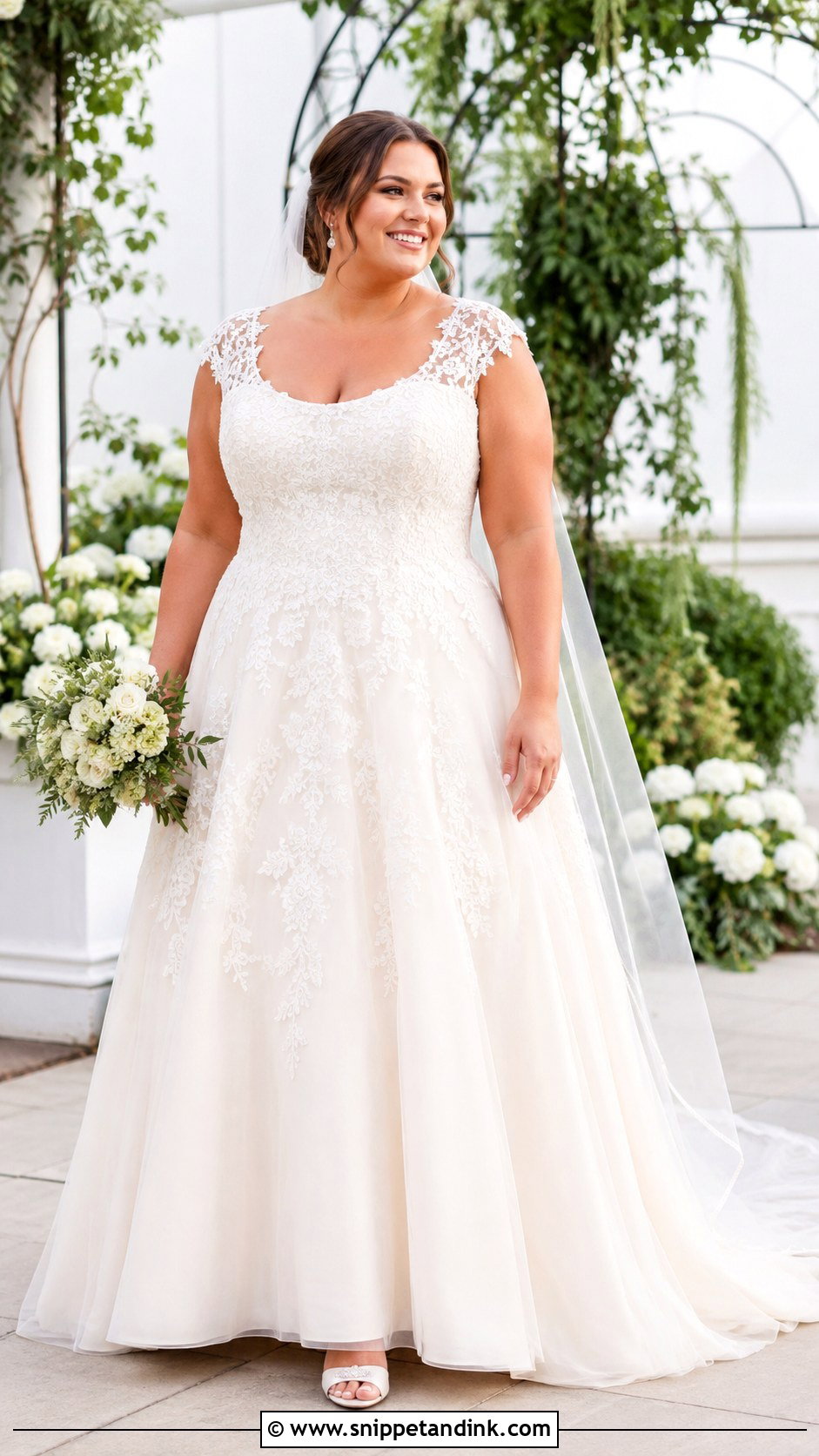 Plus Size Cap Sleeve Wedding Dress - Snippet and Ink - 25 Plus Size Wedding Dresses with Sleeves