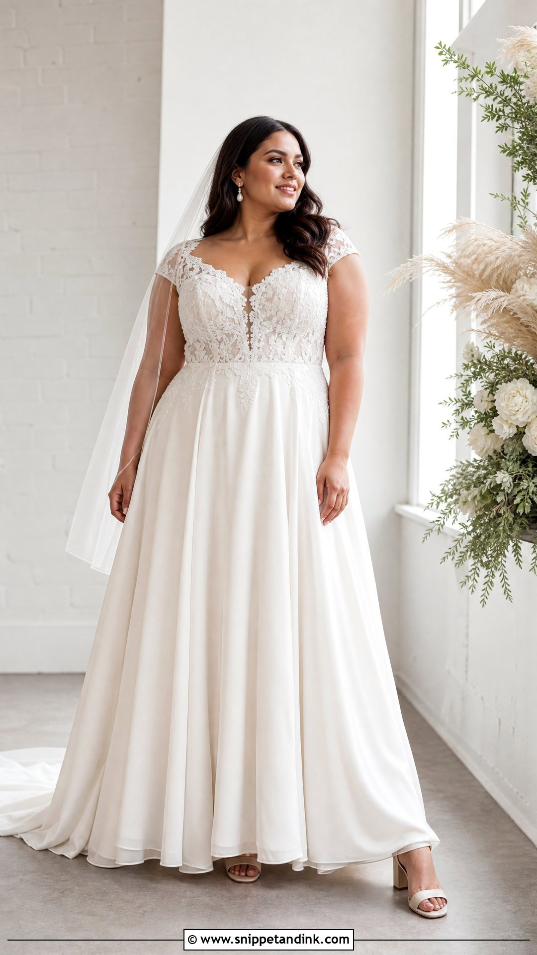 Plus Size Cap Sleeve Wedding Dress - Snippet and Ink - 20 Wedding Dress Cap Sleeves