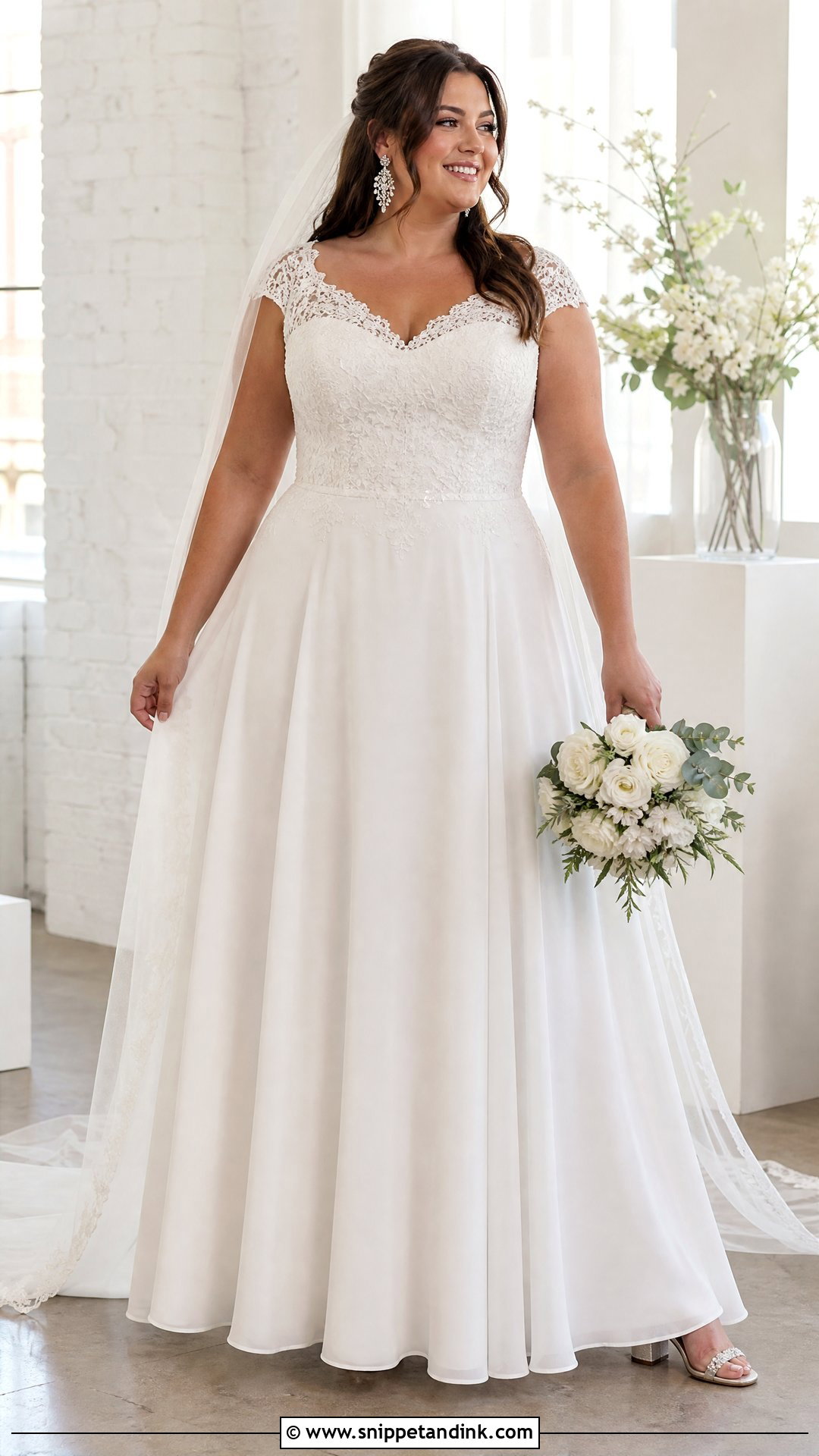 Plus Size Cap Sleeve Wedding Dress - Snippet and Ink - 20 Wedding Dresses Cap Sleeves