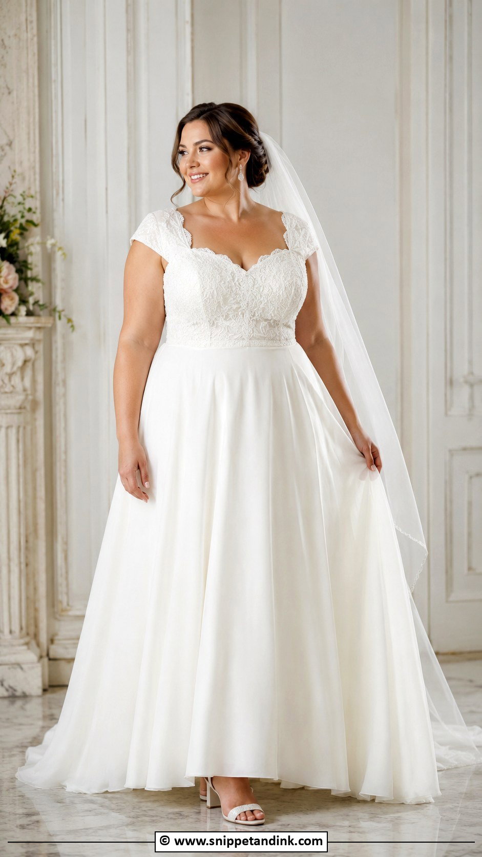 Plus Size Cap Sleeve Wedding Dress - Snippet and Ink - 30 Cap Sleeve Wedding Dress Ideas