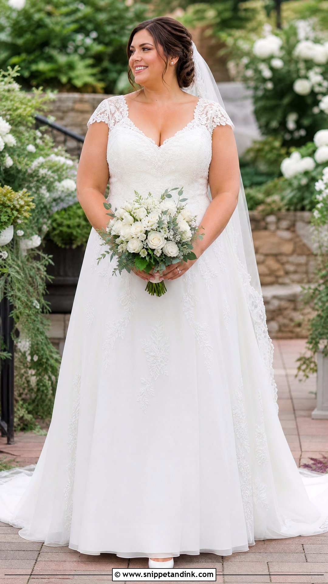 Plus Size Cap Sleeve Wedding Gown - Snippet and Ink - 20 Plus Size Wedding Gowns Curvy Bride