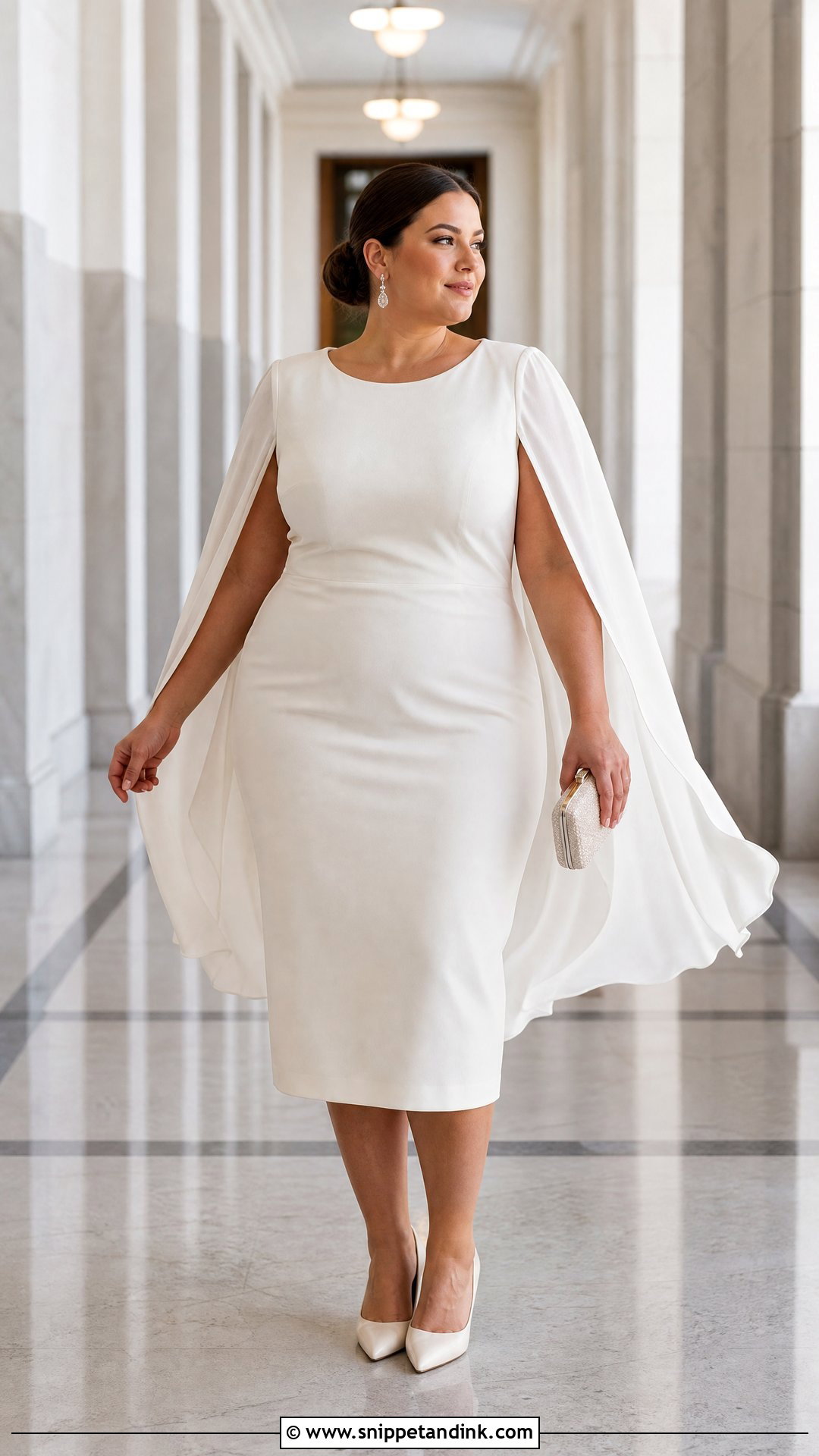 Plus Size Cape Sleeve Civil Wedding Dress - Snippet and Ink - 25 Civil Wedding Dresses Plus Size
