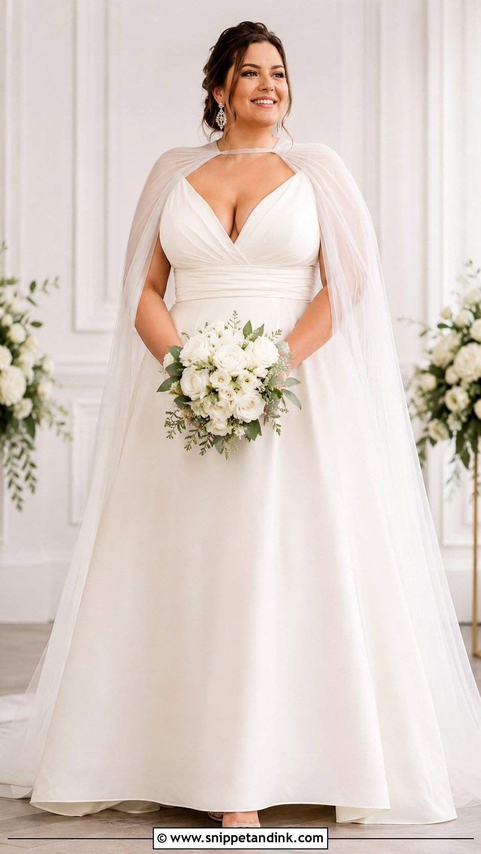Plus Size Cape Wedding Dress - Snippet and Ink - 30 Cape Wedding Dress Ideas