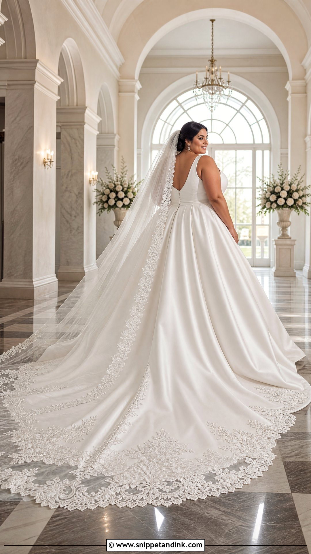 Plus Size Cathedral Train Ball Gown Wedding Dress - Snippet and Ink - 20 Plus Size Ball Gown Wedding Dresses