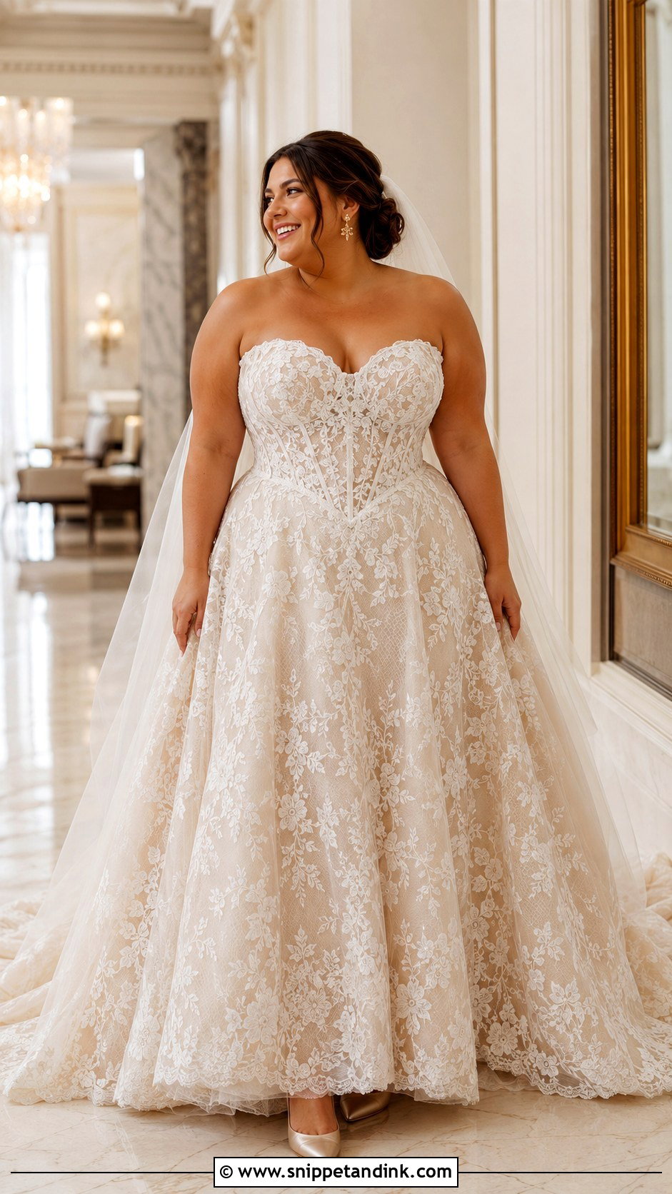Plus Size Champagne Basque Waist Wedding Dress - Snippet and Ink - 20 Basque Waist Wedding Dress Plus Size Ideas