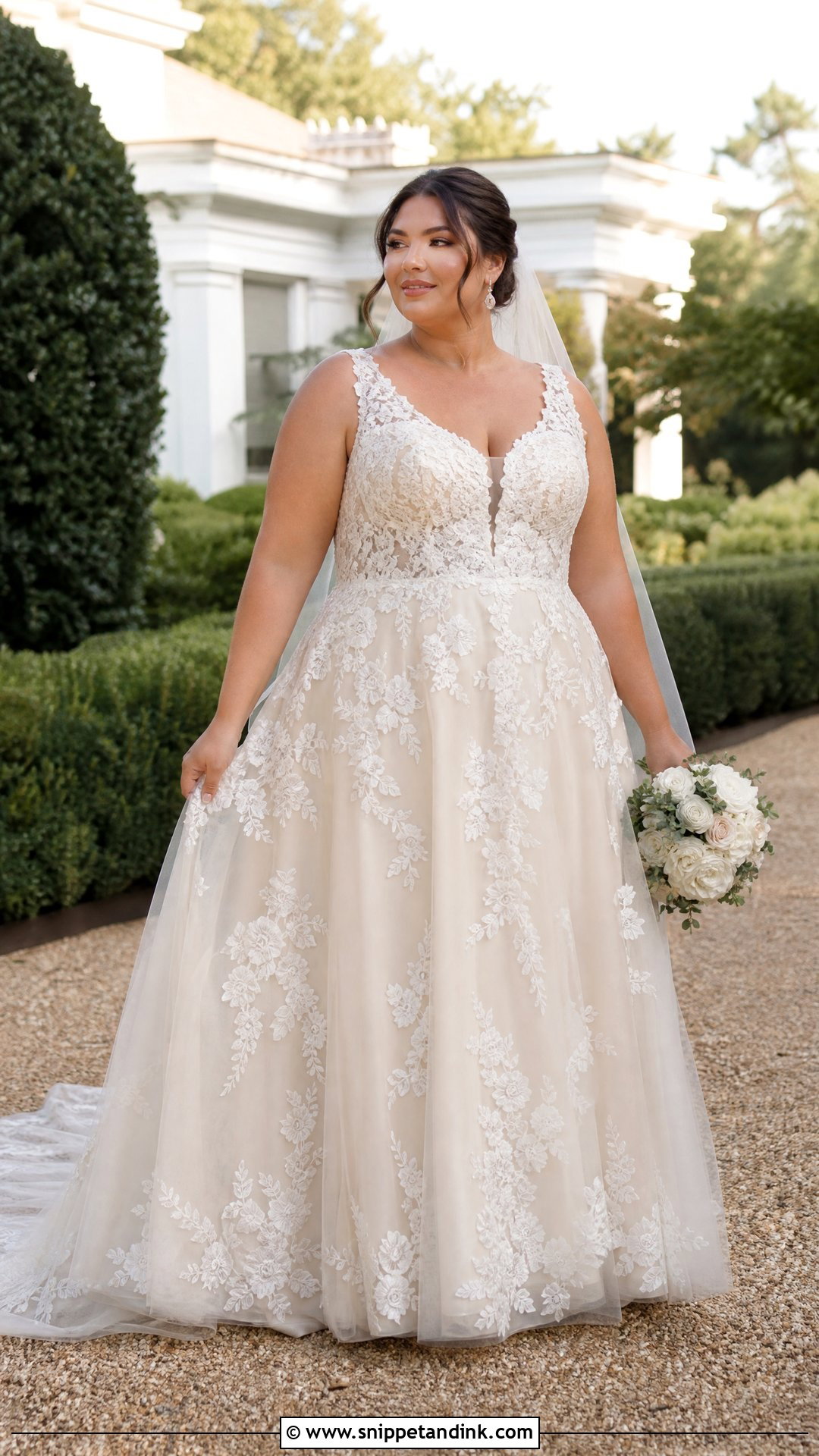Plus Size Champagne Wedding Dress - Snippet and Ink - 25 Champagne Wedding Dresses