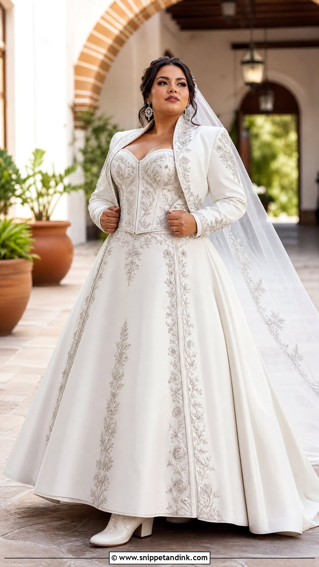 Plus Size Charro Wedding Dress With Corset Bodice - Snippet and Ink - 25 Charro Wedding Dress Ideas
