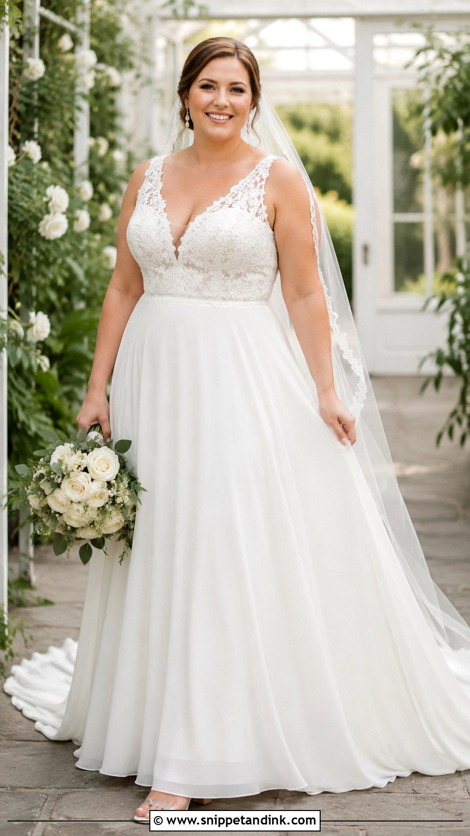 Plus Size Chiffon Wedding Dress - Snippet and Ink - 20 Flowy Chiffon Wedding Dress Ideas