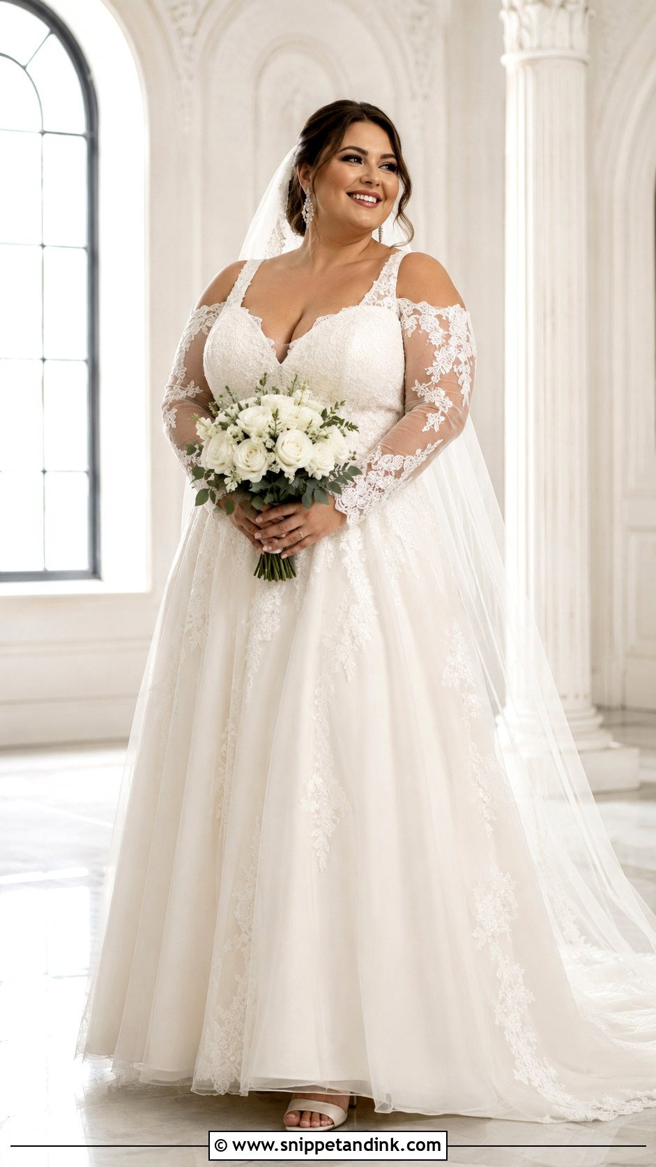 Plus Size Cold Shoulder Wedding Dress - Snippet and Ink - 20 Cold Shoulder Wedding Dress Ideas