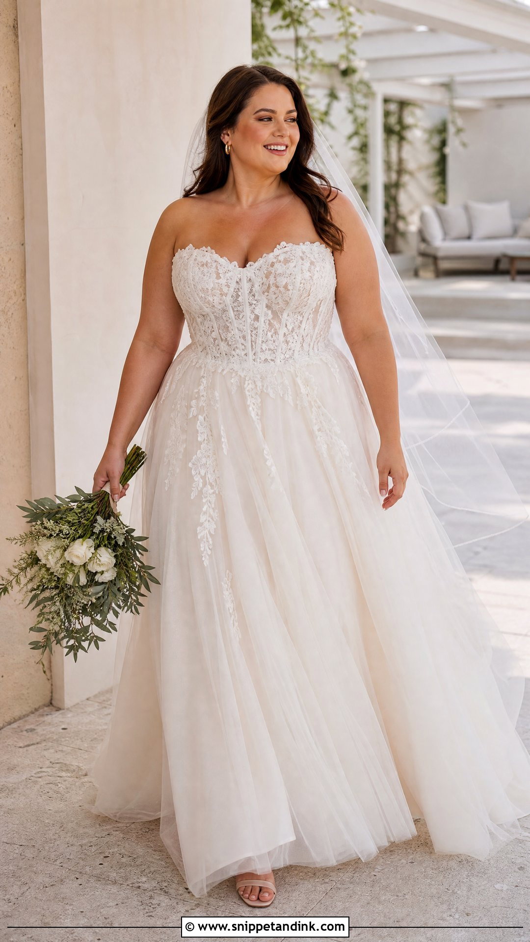 Plus Size Corset A Line Wedding Dress - Snippet and Ink - 20 Plus Size Corset Wedding Dress Ideas