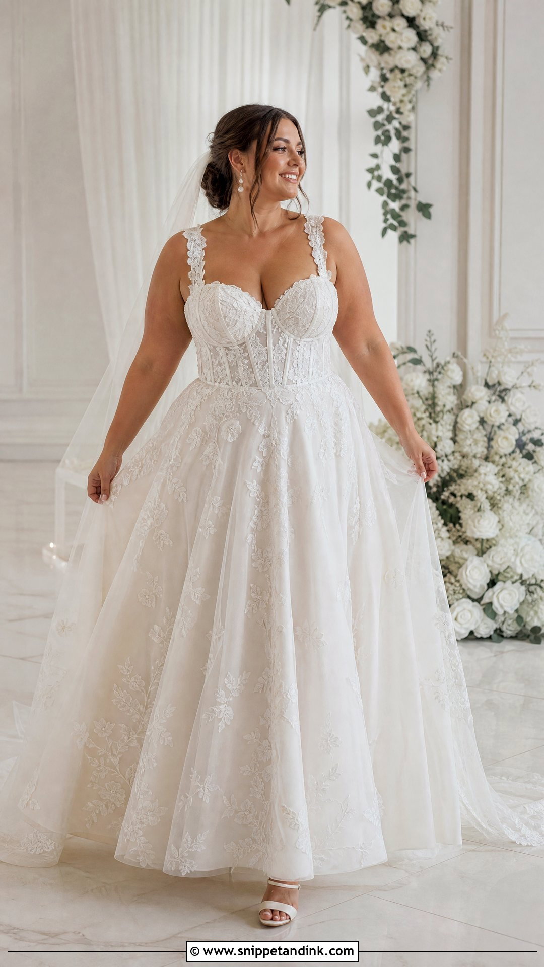 Plus Size Corset A Line Wedding Dress - Snippet and Ink - 25 Corset Top Wedding Dresses