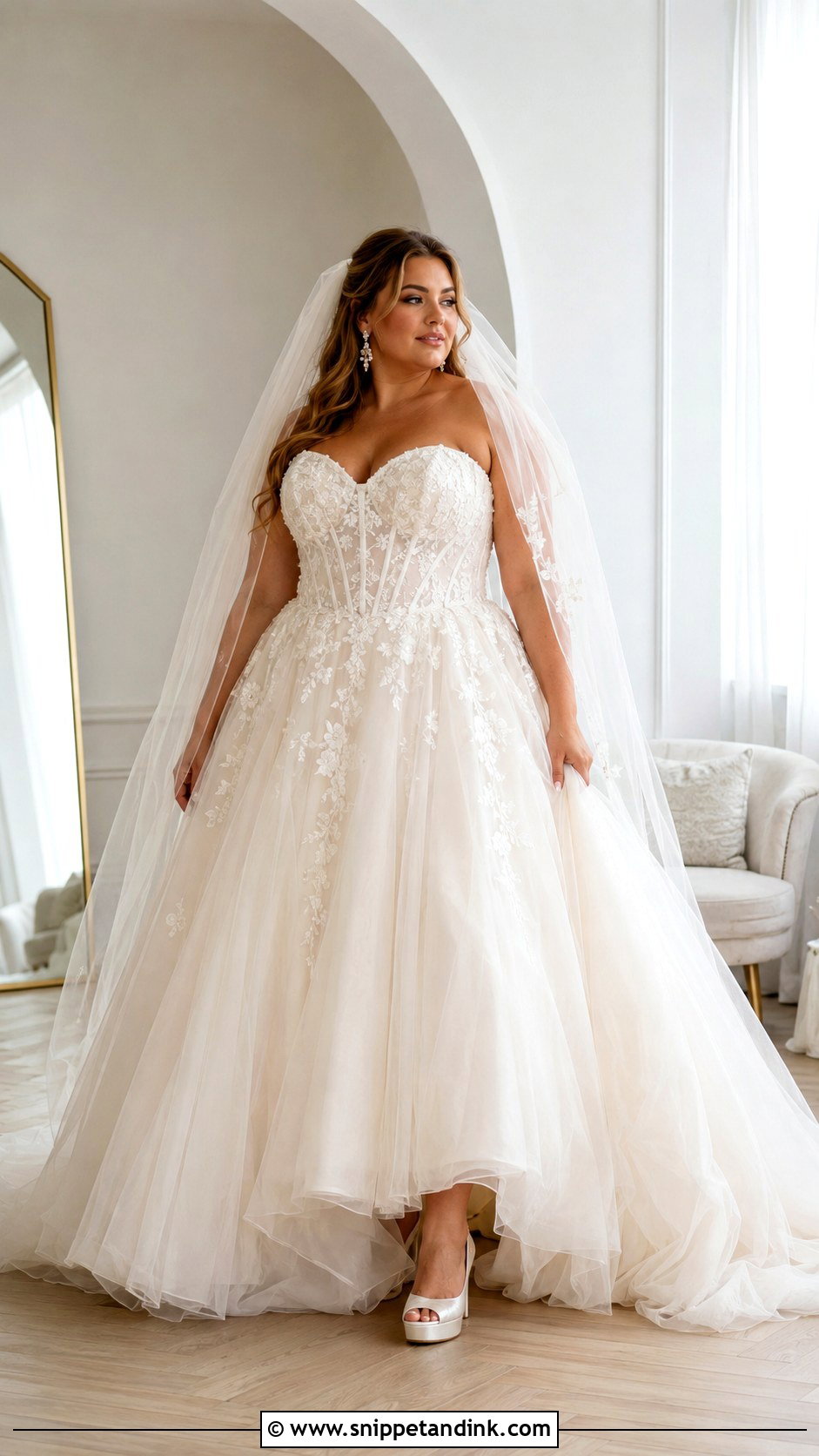 Plus Size Corset Ball Gown Wedding Dress - Snippet and Ink - 20 Large Wedding Dress Ideas