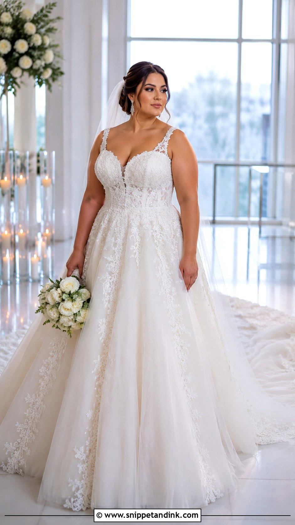 Plus Size Corset Ball Gown Wedding Dress With Long Train - Snippet and Ink - 20 Big Wedding Dresses Ball Gown Long Train