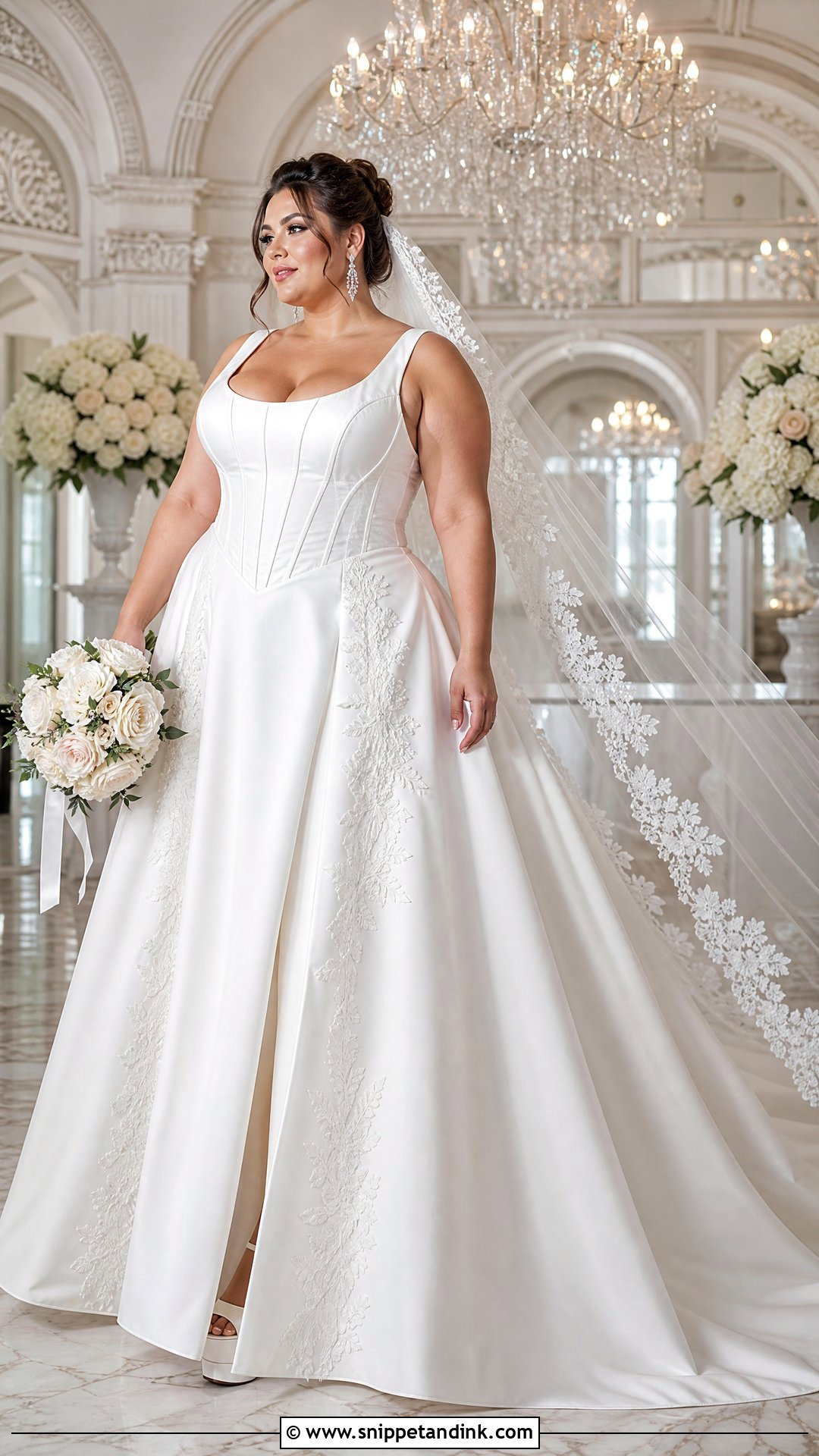 Plus Size Corset Bridal Gown - Snippet and Ink - 20 Plus Size Bridal Gowns