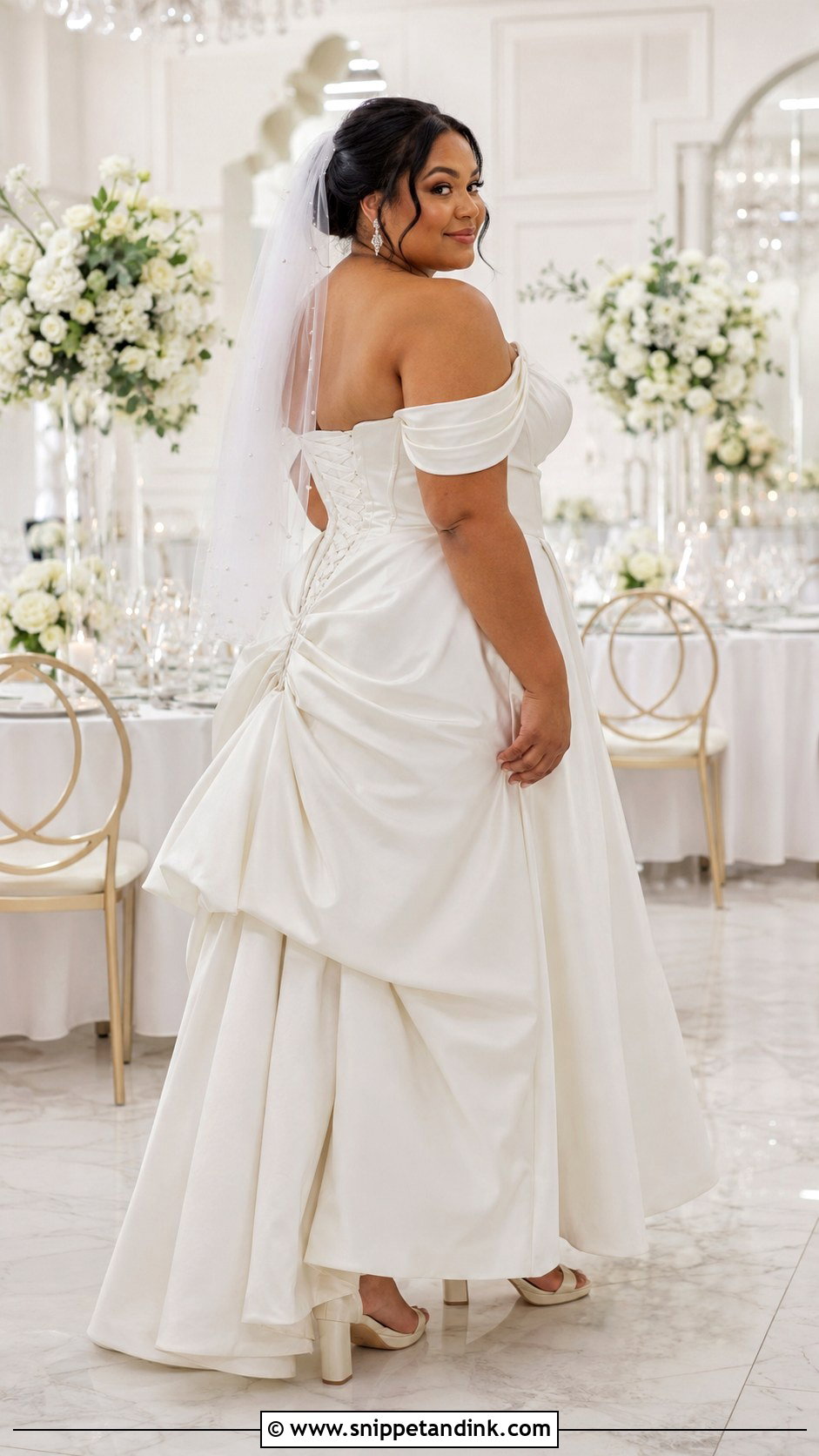 Plus Size Corset Bustled A Line Dress - Snippet and Ink - 20 Bustled Wedding Dress Ideas