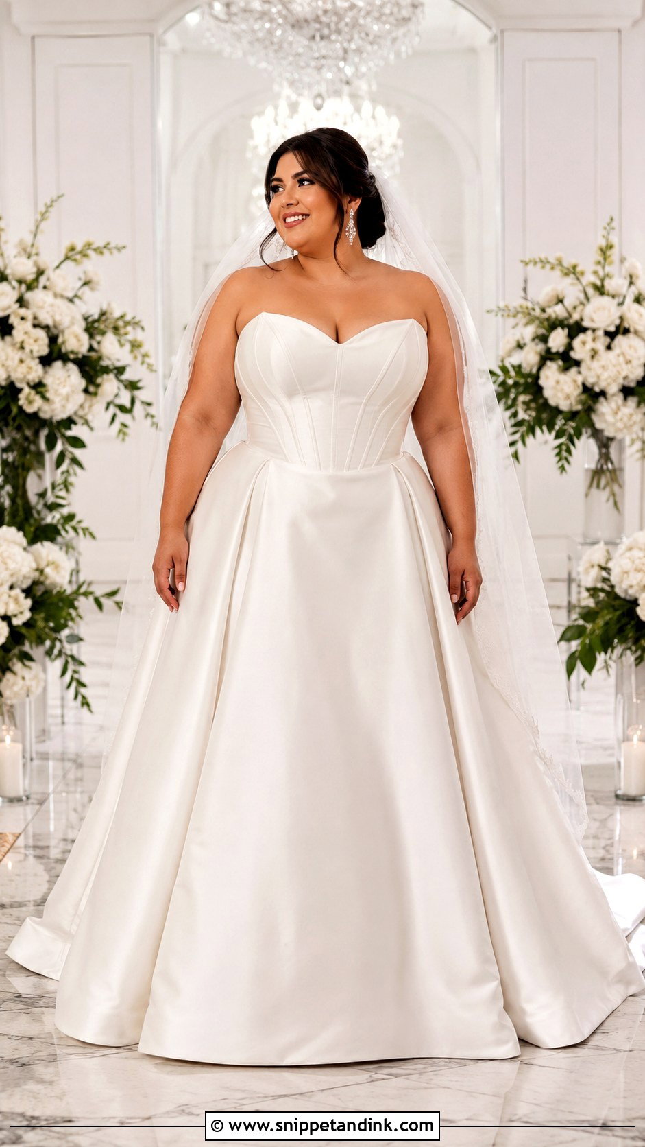 Plus Size Corset Fit And Flare Wedding Dress - Snippet and Ink - 20 Form Fitting Wedding Dresses