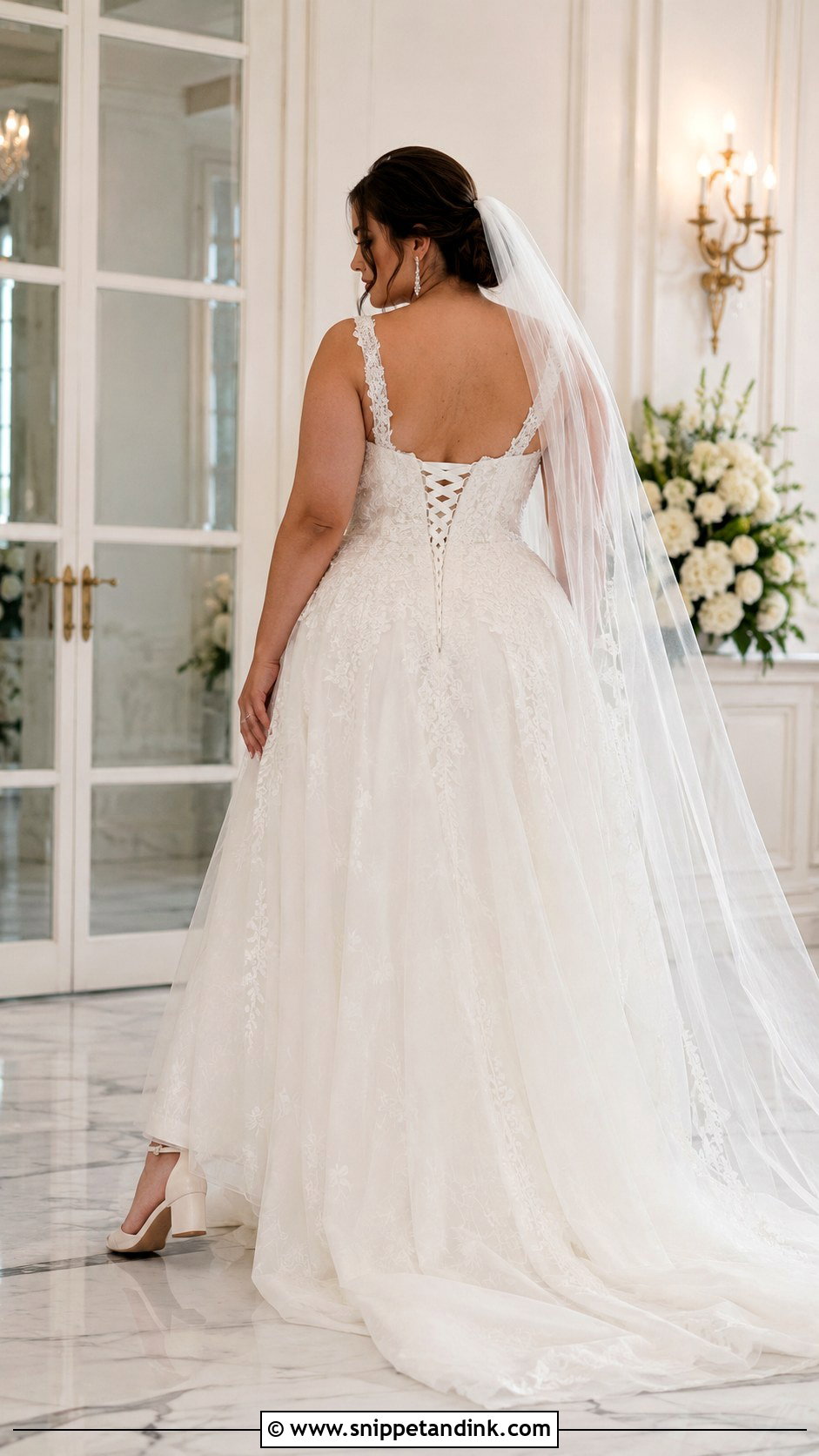 Plus Size Corset Lace Back Wedding Dress - Snippet and Ink - 20 Lace Back Wedding Dress Ideas