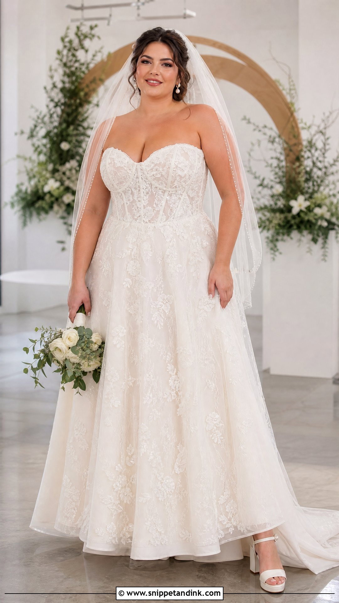 Plus Size Corset Lace Wedding Dress - Snippet and Ink - 20 Plus Size Lace Wedding Dress Ideas