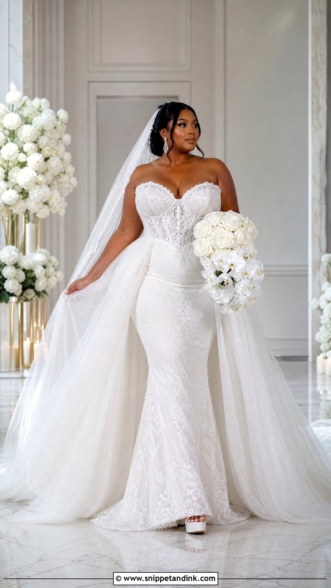 Plus Size Corset Wedding Dress With Detachable Skirt - Snippet and Ink - 20 Plus Size Corset Wedding Dress Ideas