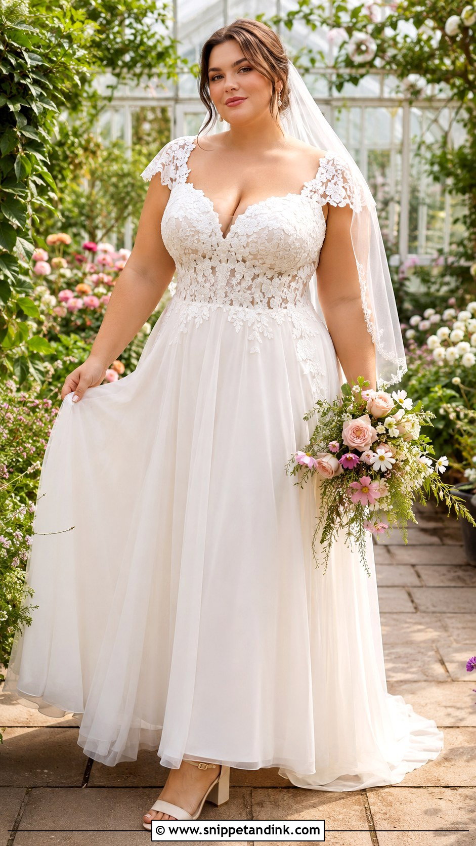 Plus Size Cottagecore Wedding Dress - Snippet and Ink - 20 Cottagecore Wedding Dresses