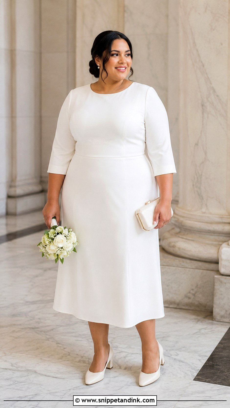 Plus Size Courthouse Wedding Dress With Sleeves - Snippet and Ink - 25 Plus Size Wedding Dresses with Sleeves
