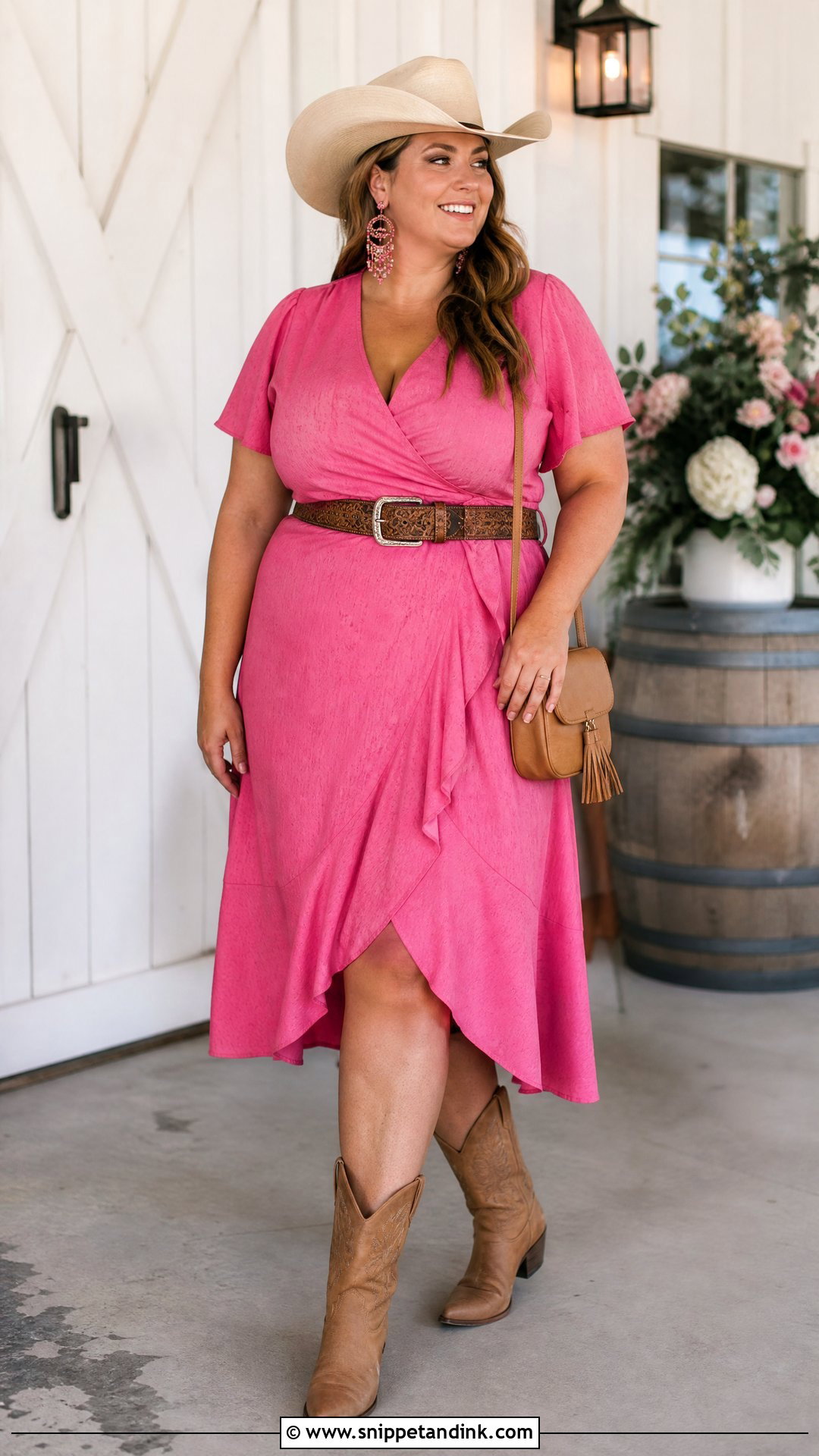 Plus Size Cowgirl Wrap Dress - Snippet and Ink - 25 Cowgirl Hens Party Outfit Ideas