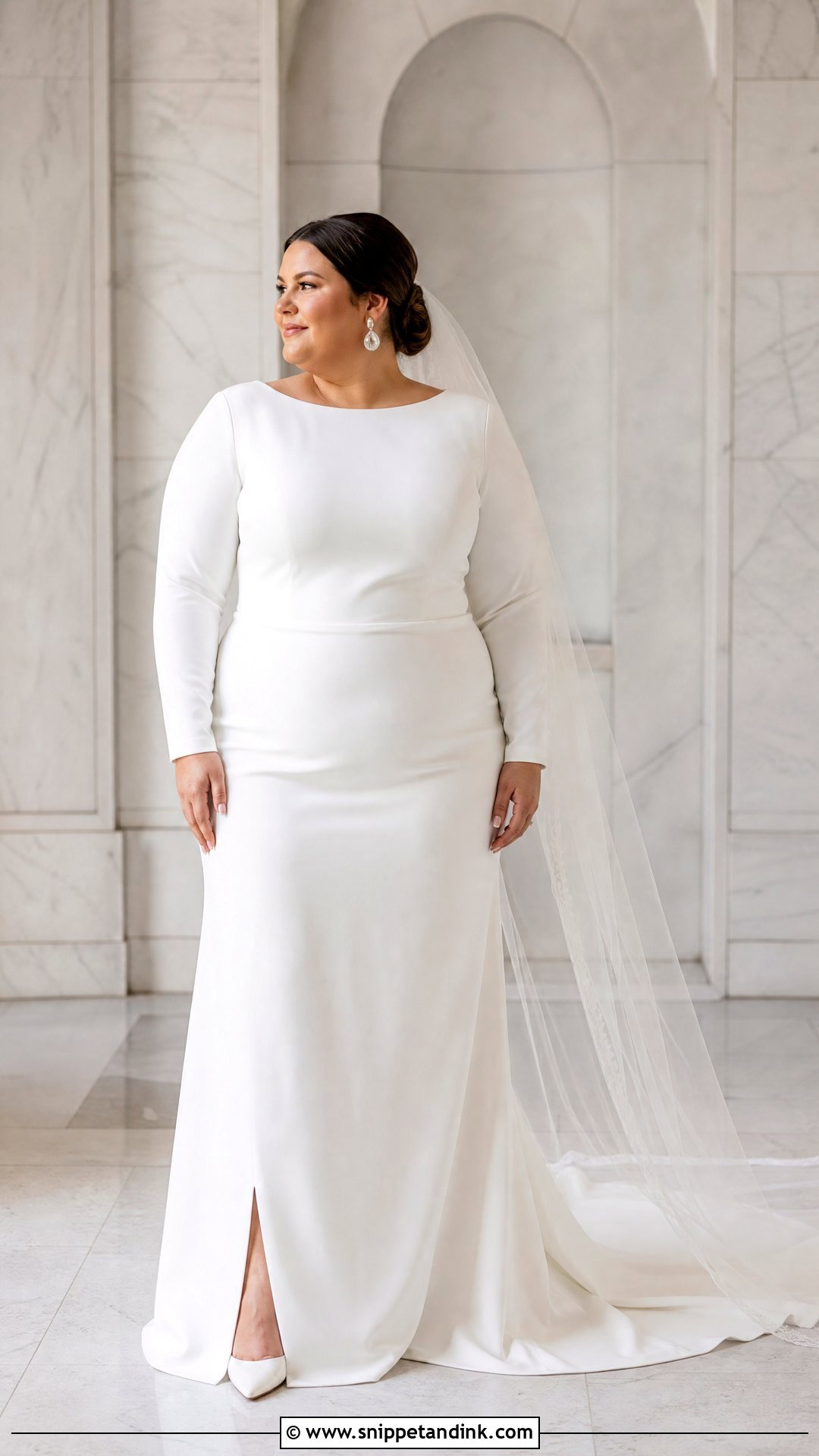 Plus Size Crepe Bridal Dress - Snippet and Ink - 25 Plus Size Bridal Dresses