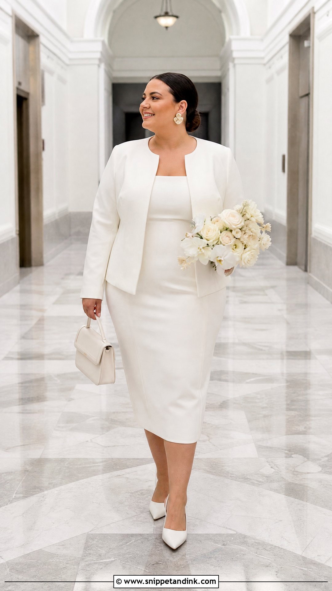 Plus Size Crepe Sheath Civil Wedding Dress - Snippet and Ink - 20 Plus Size Civil Wedding Dress Ideas