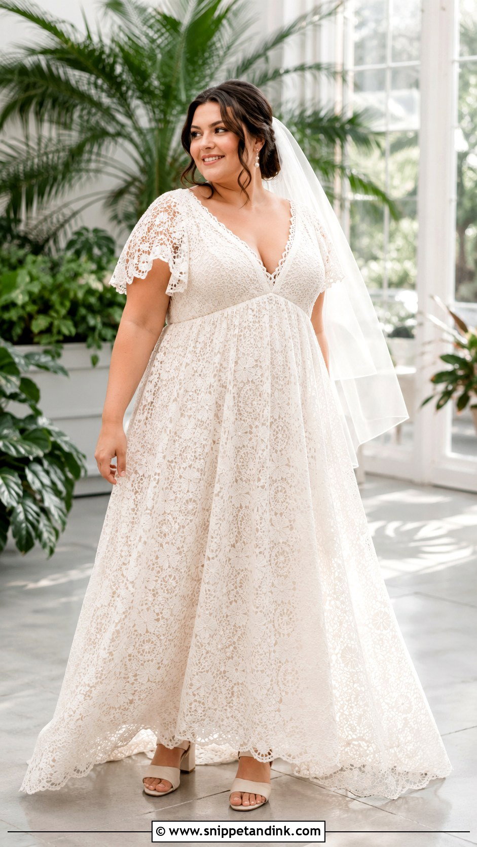 Plus Size Crochet Wedding Dress With Empire Waist - Snippet and Ink - 20 DIY Crochet Wedding Dress Ideas