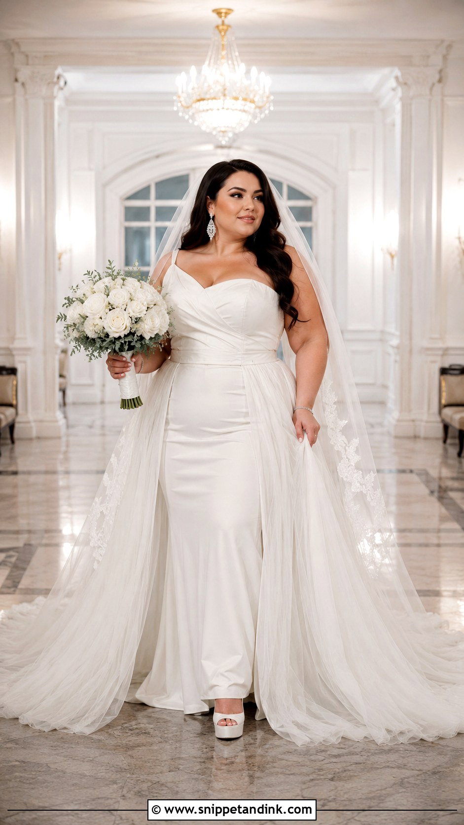 Plus Size Detachable Overskirt Wedding Dress - Snippet and Ink - 20 Fat Wedding Dress Ideas
