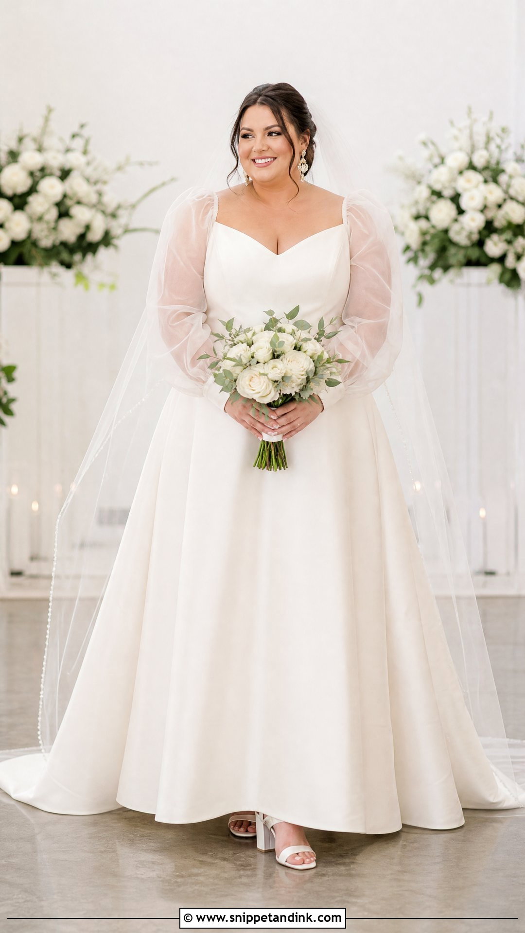Plus Size Detachable Sleeve Bridal Gown - Snippet and Ink - 20 Plus Size Bridal Gowns