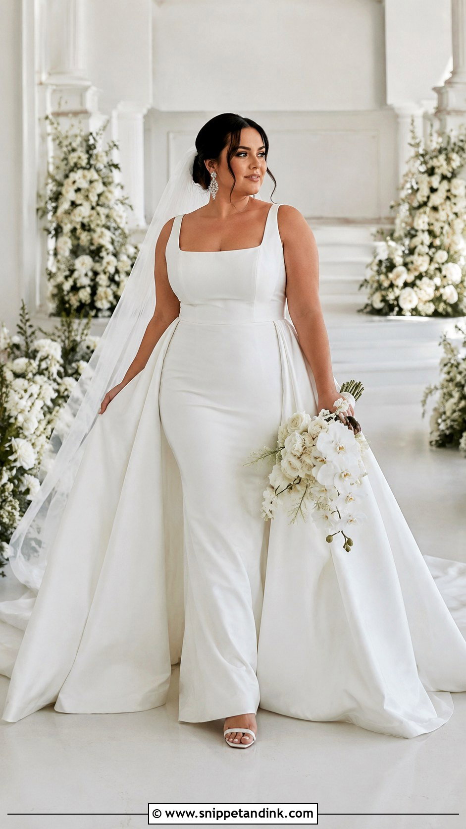 Plus Size Detachable Train Wedding Gown - Snippet and Ink - 30 Plus Size Wedding Gowns