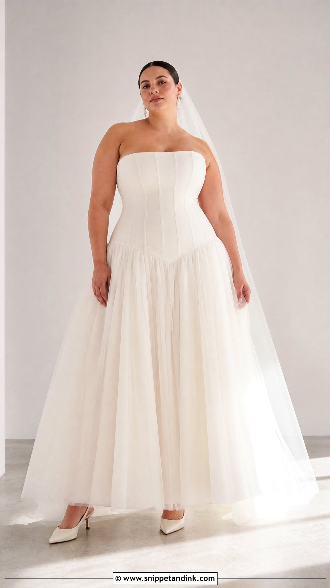 Plus Size Drop Waist Bridal Dress - Snippet and Ink - 25 Plus Size Bridal Dresses