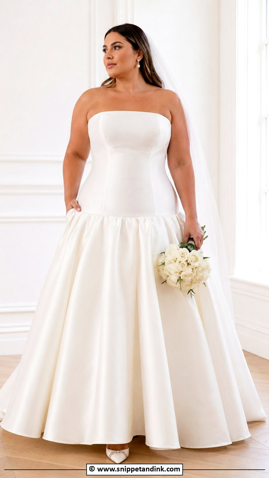 Plus Size Drop Waist Wedding Dress - Snippet and Ink - 35 Plus Size Wedding Dresses