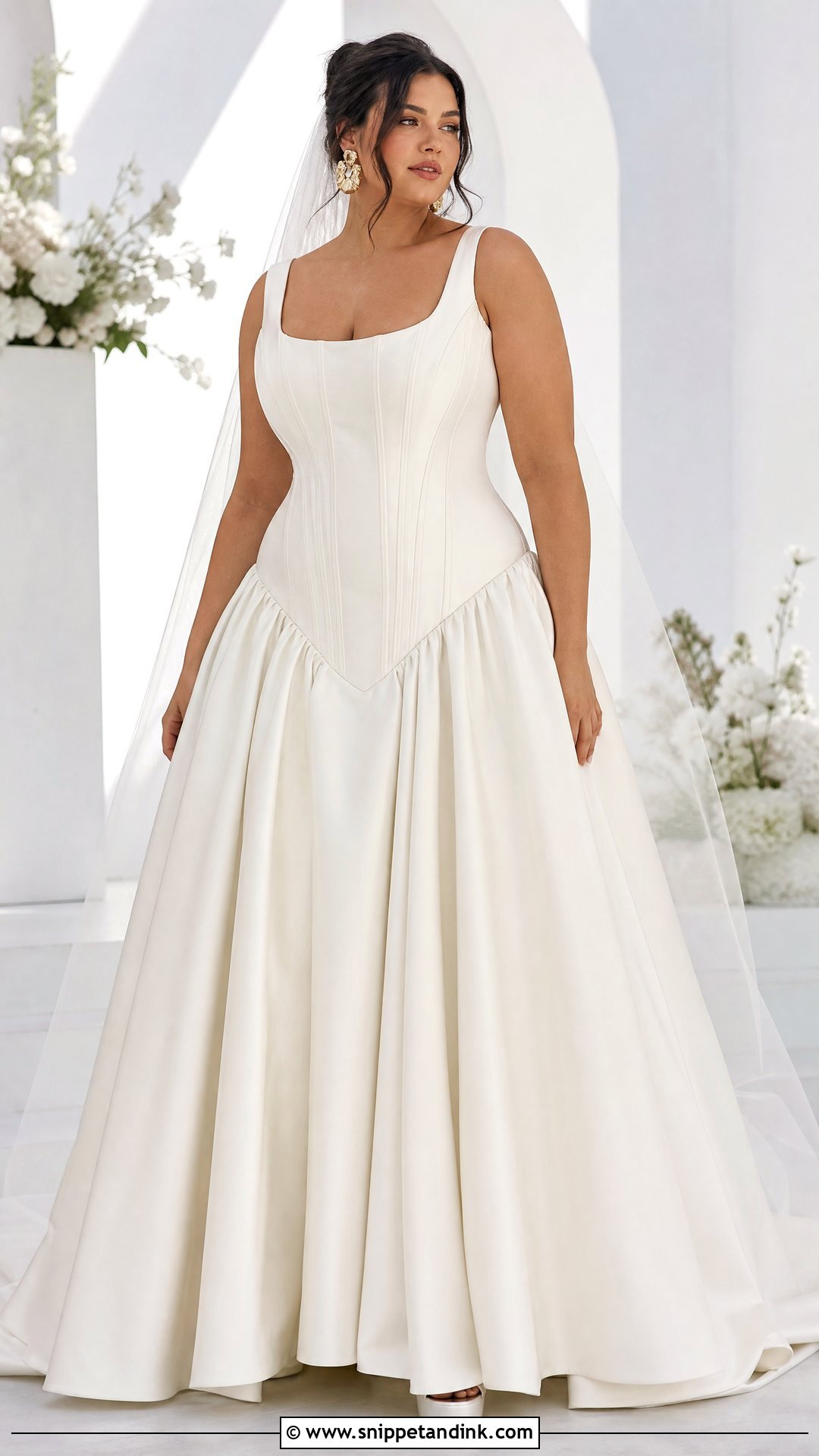 Plus Size Drop Waist Wedding Dress - Snippet and Ink - 20 Wedding Dresses for Curvy Brides Plus Size