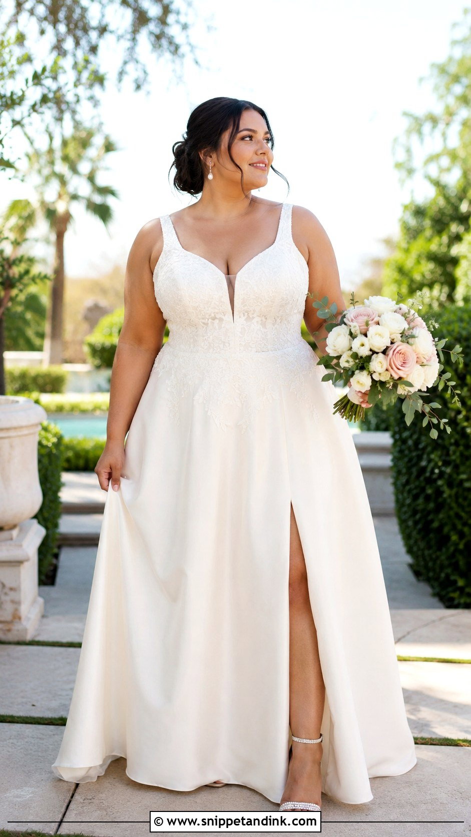Plus Size Elopement Dress With Supportive Bodice - Snippet and Ink - 25 Elopement Dresses