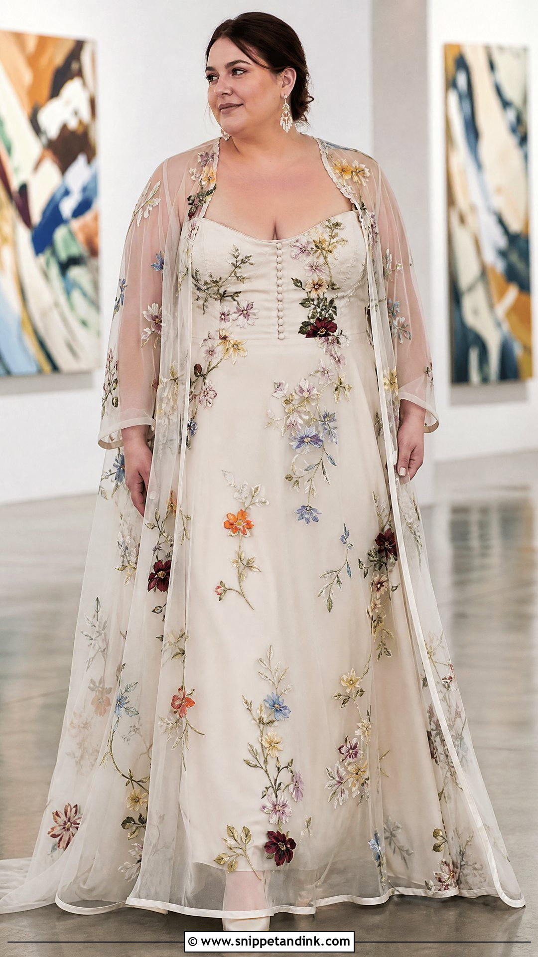 Plus Size Embroidered Organza Wedding Dress - Snippet and Ink - 20 Non Traditional Wedding Dress Plus Size Ideas