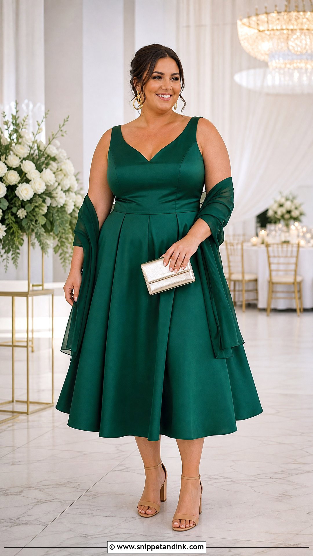 Plus Size Emerald Green A Line Dress - Snippet and Ink - 20 Plus Size Party Dresses for Wedding