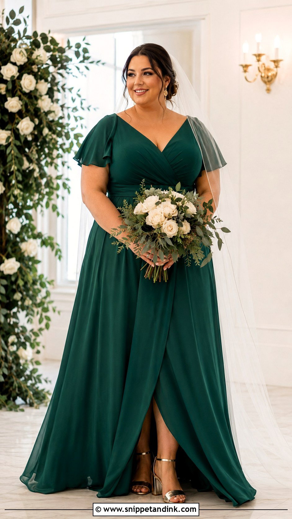 Plus Size Emerald Green Wedding Dress Outfit - Snippet and Ink - 20 Green Wedding Dress Outfit Ideas