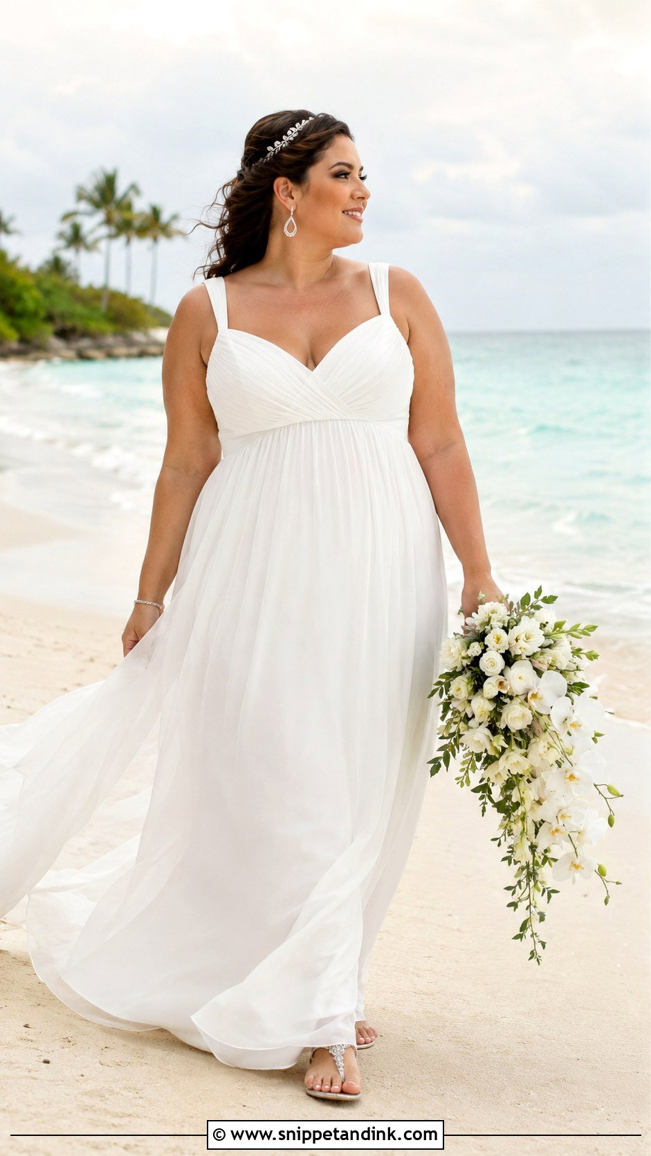 Plus Size Empire Waist Beach Bridal Gown - Snippet and Ink - 20 Beach Bridal Ideas
