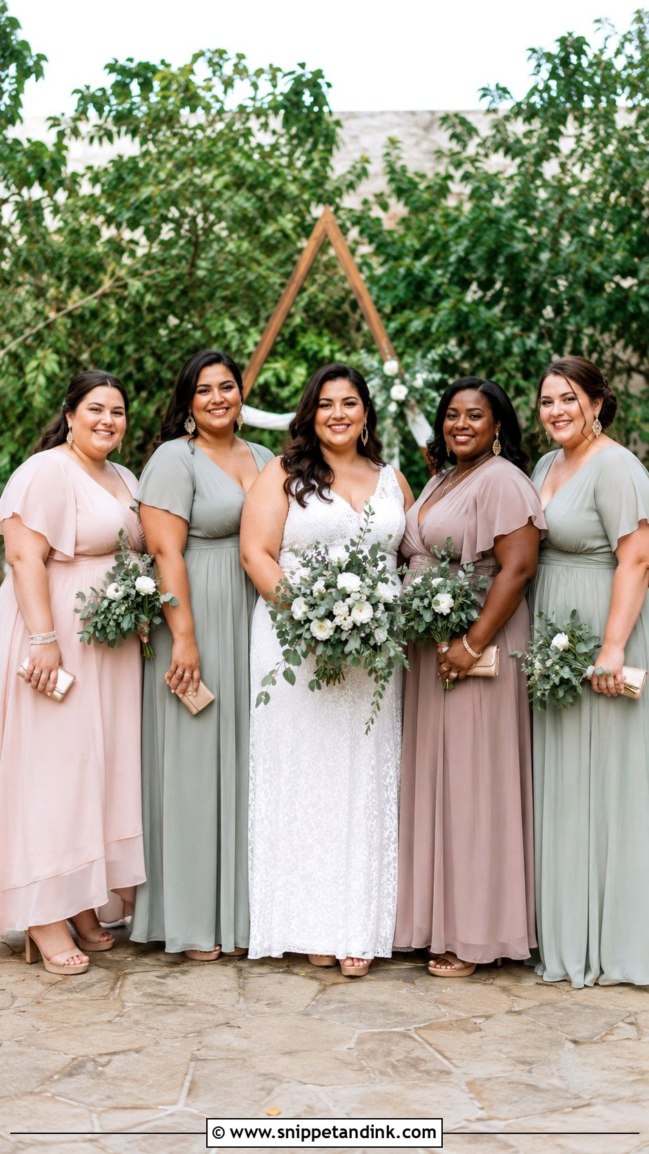 Plus Size Empire Waist Boho Bridal Party Look - Snippet and Ink - 20 Boho Bridal Party Ideas
