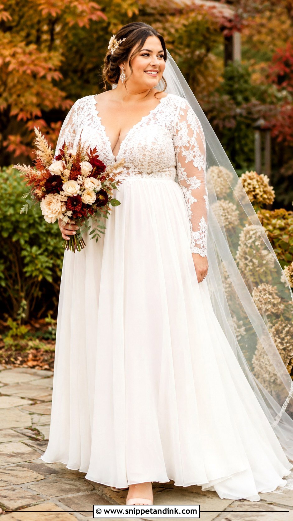 Plus Size Empire Waist Boho Wedding Dress - Snippet and Ink - 20 Boho Fall Wedding Dress Ideas