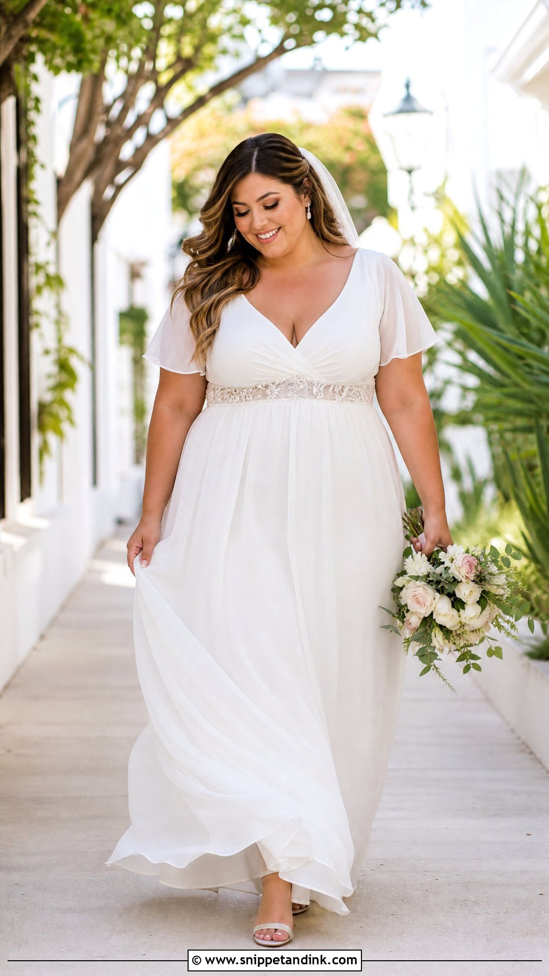 Plus Size Empire Waist Bridal Dress - Snippet and Ink - 25 Plus Size Bridal Dresses