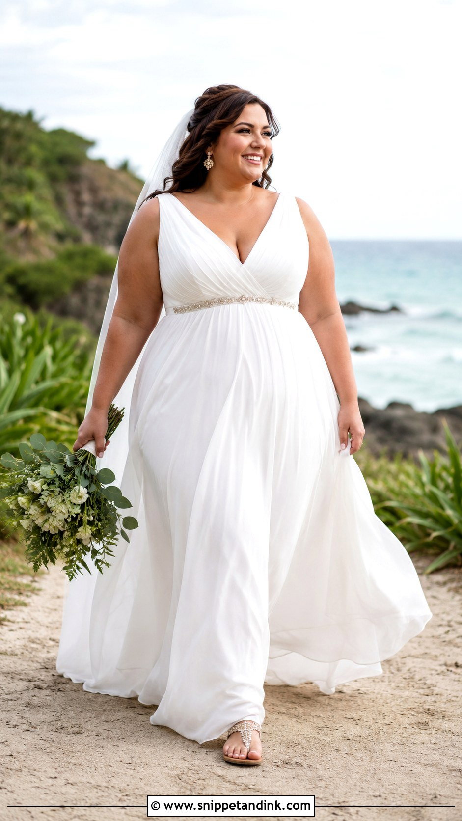 Plus Size Empire Waist Chiffon Wedding Dress - Snippet and Ink - 20 Fat Wedding Dress Ideas