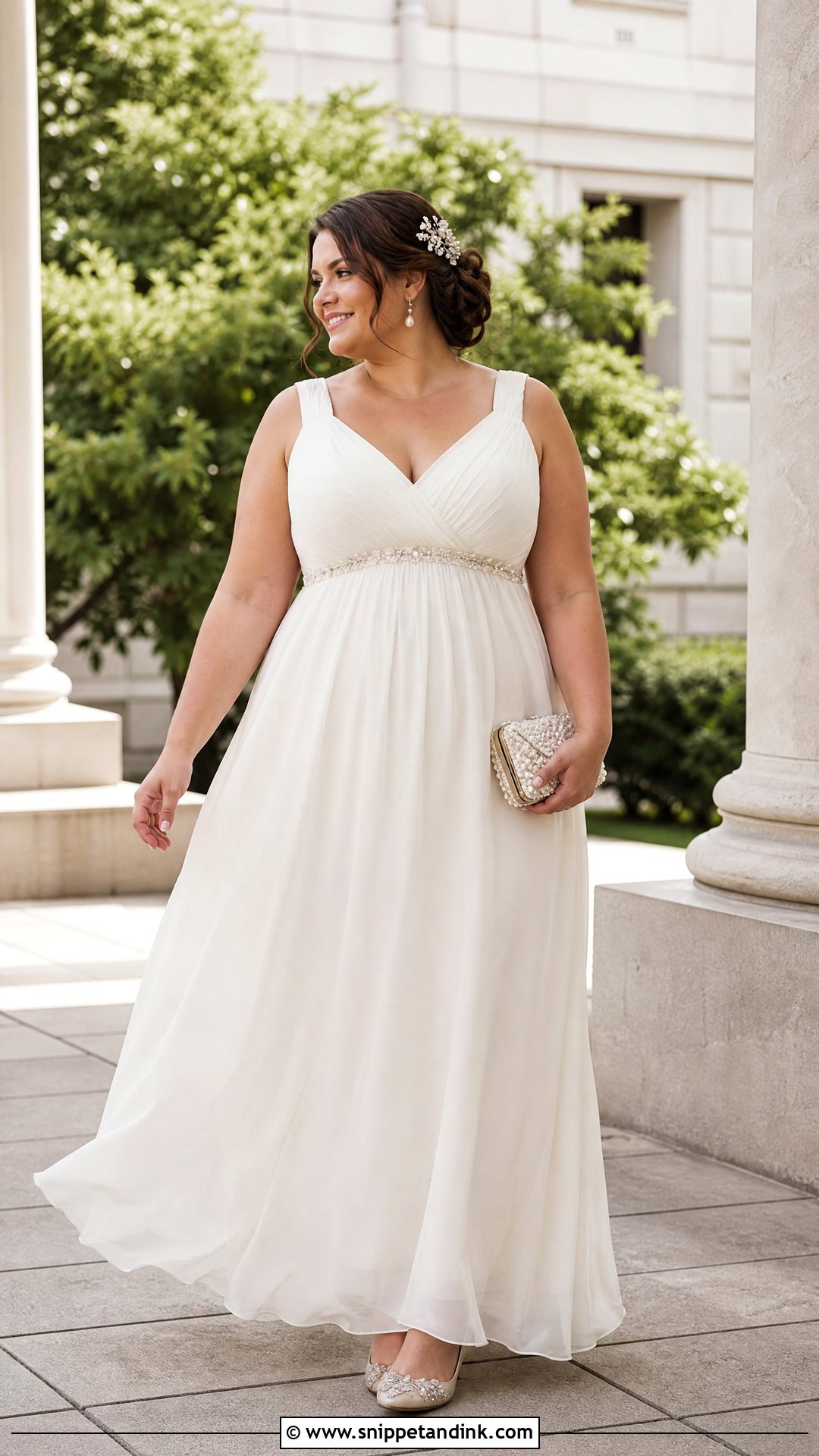 Plus Size Empire Waist Civil Wedding Dress - Snippet and Ink - 20 Plus Size Civil Wedding Dress Ideas