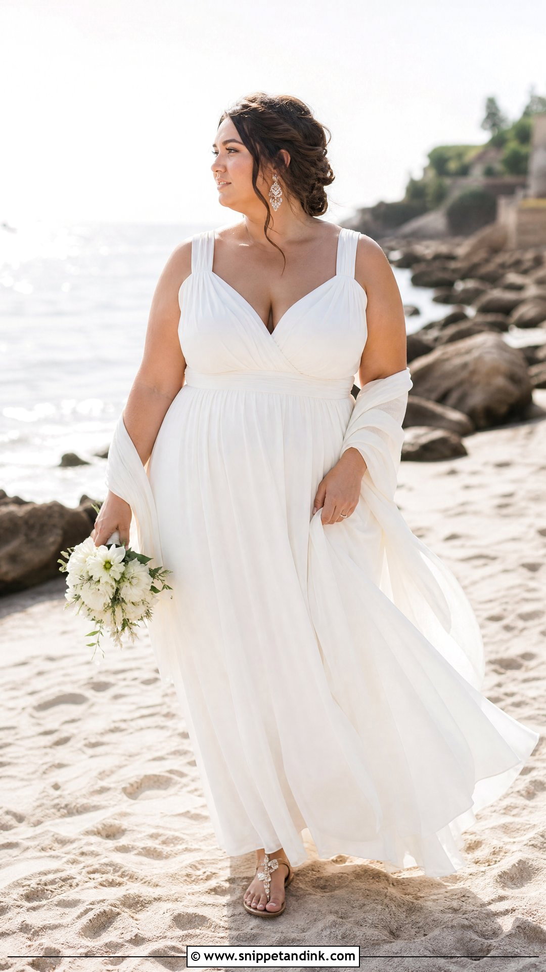 Plus Size Empire Waist Elopement Dress - Snippet and Ink - 20 Plus Size Elopement Dress Ideas