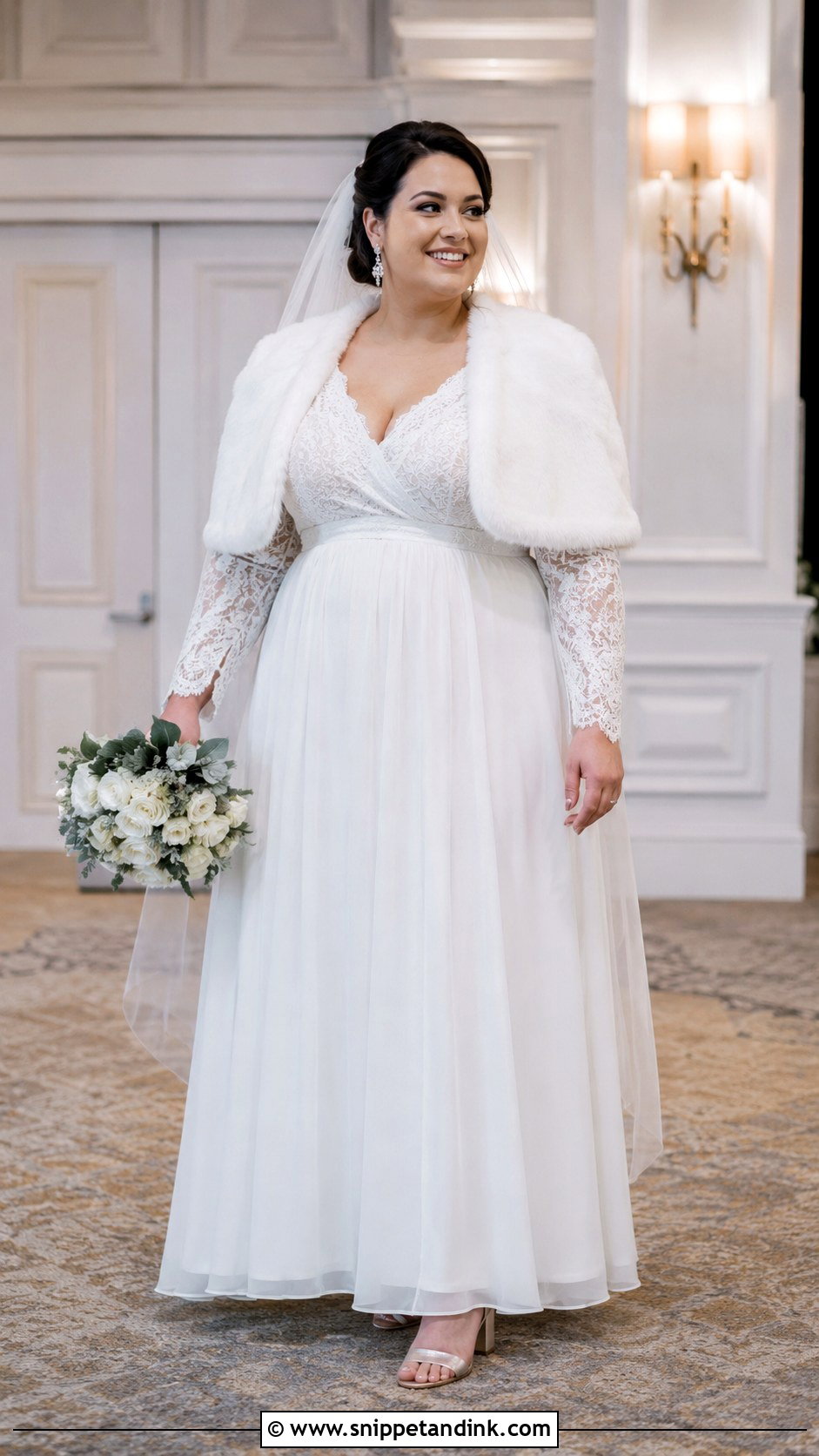 Plus Size Empire Waist January Wedding Dress - Snippet and Ink - 20 January Wedding Dress Ideas