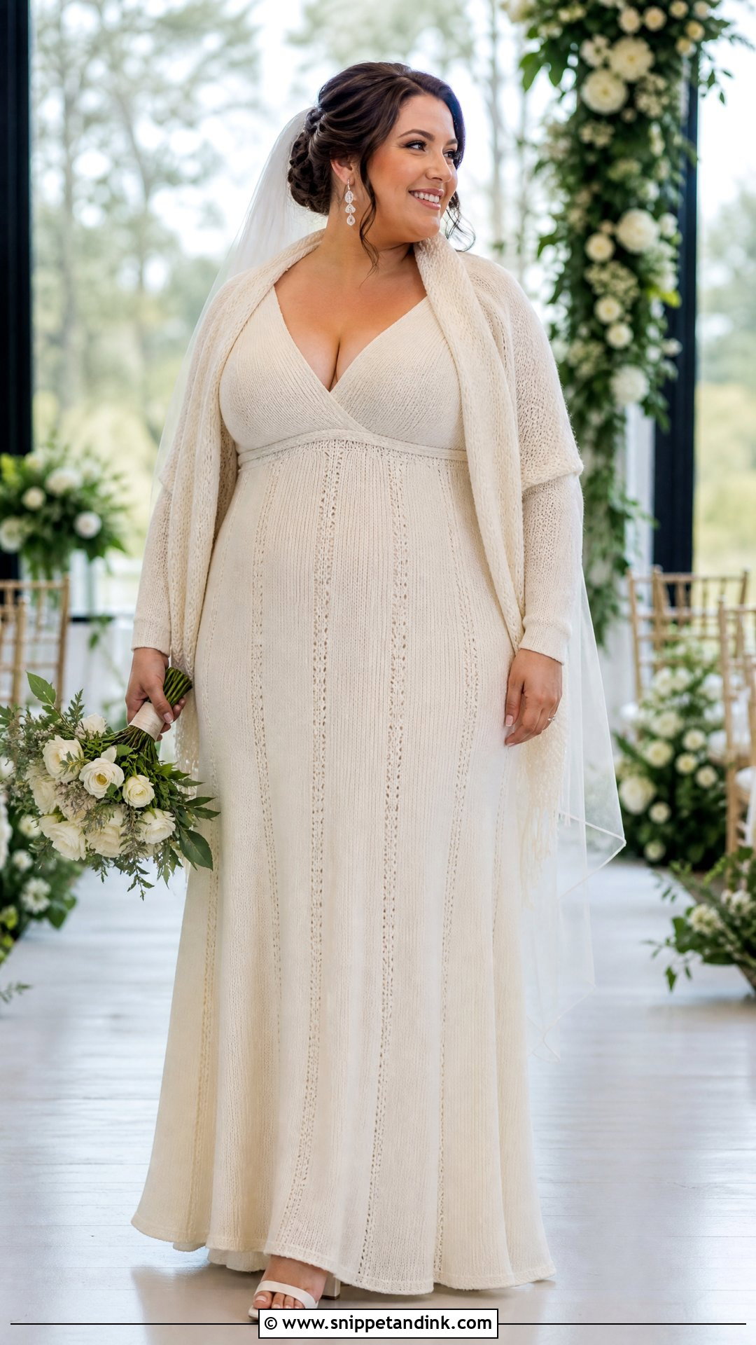 Plus Size Empire Waist Knitted Wedding Dress - Snippet and Ink - 25 Knitted Wedding Dress Ideas